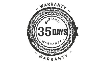 35 days warranty icon vintage rubber stamp guarantee
