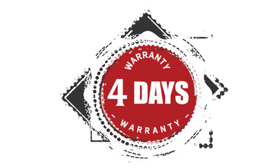 Obraz premium 4 days warranty icon vintage rubber stamp guarantee