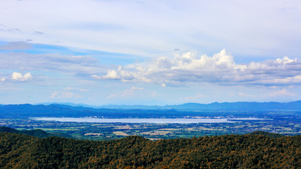 Big Lake in Phayao Thailand named Kwan Phayao, fishing farm