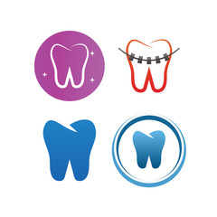 Clean dental tooth logo design template
