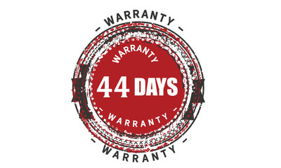 Fototapeta na wymiar 44 days warranty icon vintage rubber stamp guarantee