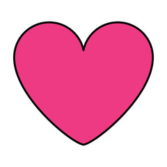 pink heart love romantic passion icon vector illustration
