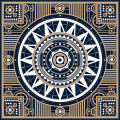 Ornate Radial Pattern Tile