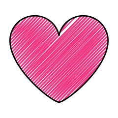 pink heart love romantic passion icon vector illustration drawing image