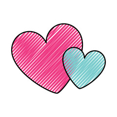 hearts love decoration romance image vector illustration drawing image