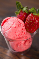 Ice Cream with Strawberries