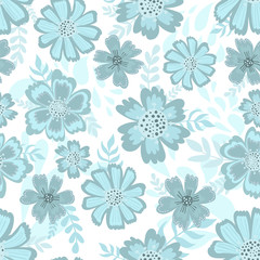 Cute pattern in flower. White background. Ditsy floral background. The elegant the template for fashion prints.