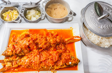  repas créole, cari poisson rouge, île de la Réunion
