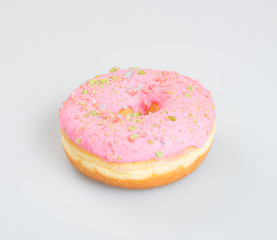 donuts or delicious donuts in tray on background.
