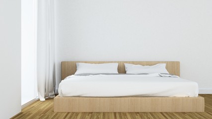 Bedroom Interior Japanese minimal style -3D rendering decoration 