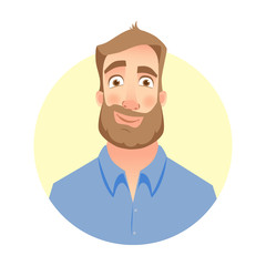 Face of man with beard