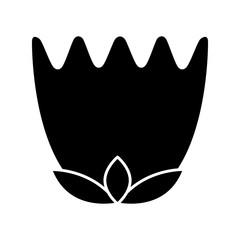 flower leave decoration natural icon vector illustration black and white design