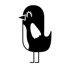 cute cartoon bird animal beauty vector illustration vector illustration black and white design