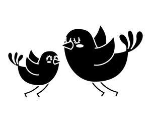 beautiful flying birds lovely animal vector illustration black and white design