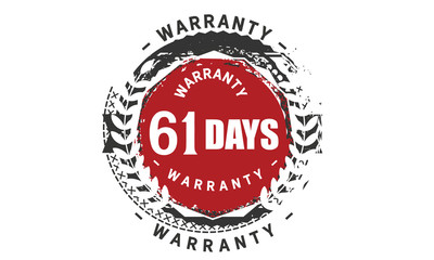Fototapeta premium 61 days warranty icon vintage rubber stamp guarantee