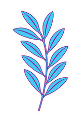 branch leaves nature foliage vector illustration blue design