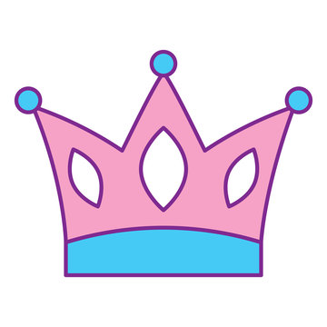 Crown Jewelry Royal Monarch Vector Illustration Pink And Blue Design