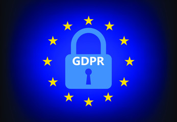 GDPR - General data protection regulation. Updated rules of personal data processing. Sign or symbol vector illustration