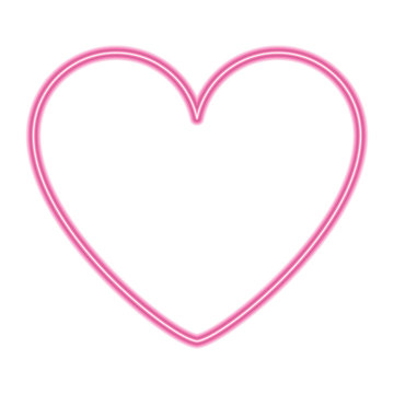 pink heart love romantic passion icon vector illustration neon design