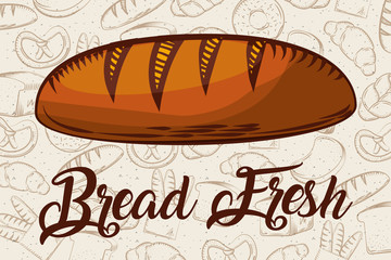 bread fresh whole bakery background vector illustration