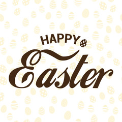 Happy Easter card with hand written text. Vector.