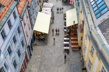 Fototapeta premium Panoramic Cityscape View of Old Town in Bratislava