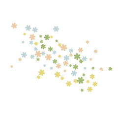 Delicate Floral Pattern with Simple Small Flowers for Greeting Card or Poster. Naive Daisy Flowers in Primitive Style. Vector Background for Spring or Summer Design.
