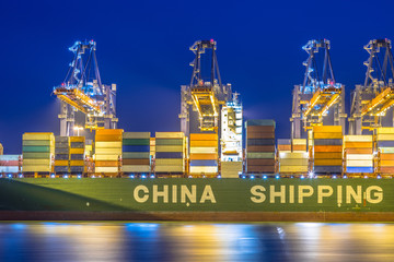Container china shipping unloaded