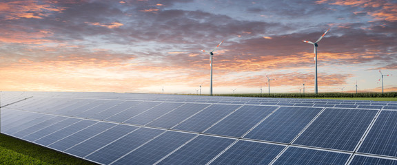 Solar und Windenergie Hintergrund