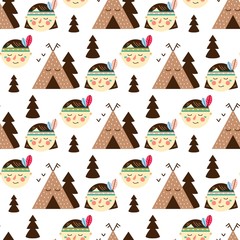 Children's seamless pattern in Scandinavian style