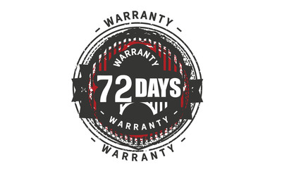 Fototapeta na wymiar 72 days warranty icon vintage rubber stamp guarantee