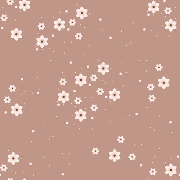Mini white cute flowers vector seamless pattern cherry Blossom background texture vector art for backgrounds walpapers and fabric