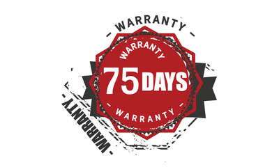 75 days warranty icon vintage rubber stamp guarantee