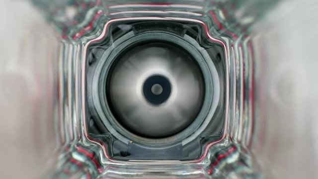 Sharp blender rotating blades. Close-up shot.
