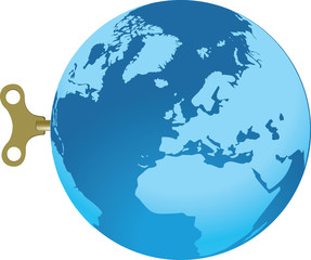 pianeta terra con chiavetta di ricarica