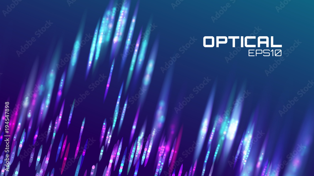 Poster stripe abstract background. lens bokeh neon motion. digital wave