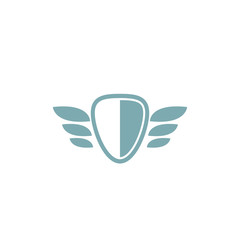 shield with wing logo design, shield with wing icon, logo design template, symbol for company