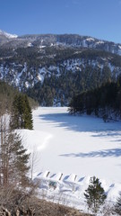 Fernpass, Tirol, Österreich, Strasse zwischen Reutte und Nassereith mit Zugspitze