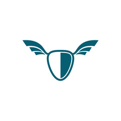Obraz premium shield with wing logo design, shield with wing icon, logo design template, symbol for company