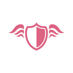 shield with wing logo design, shield with wing icon, logo design template, symbol for company