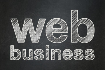 Web design concept: text Web Business on Black chalkboard background