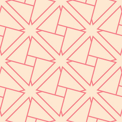 Fototapeta premium Geometric ornament. Red and beige seamless pattern