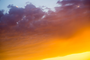 Beautiful clouds in the sky at sunset