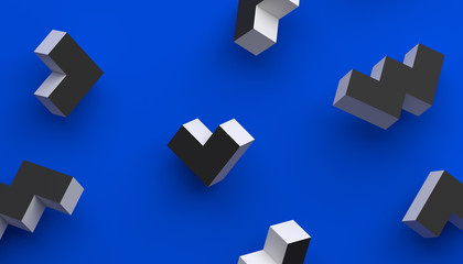 Abstract 3d rendering of geometric shapes. Modern background with simple forms. Minimalistic design for poster, cover, branding, banner, placard.