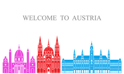 Fototapeta premium Austria set. Isolated Austria architecture on white background