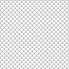 Stylish monochrome pattern from overlapping circles. Black and white seamless geometric pattern