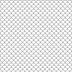 Fototapeta premium Stylish monochrome pattern from overlapping circles. Black and white seamless geometric pattern