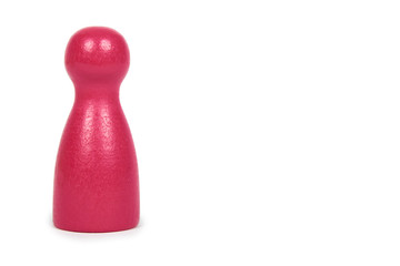 Wooden pawn leisure game figures. Isolated on white background, social idea, immigrants problem....