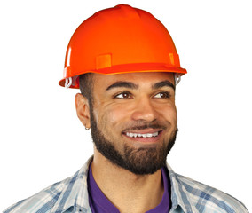 Industrial worker isolated on the white background