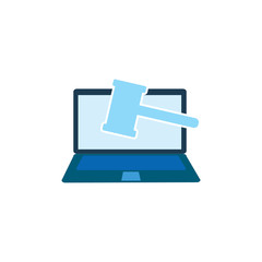 Law Laptop Logo Icon Design
